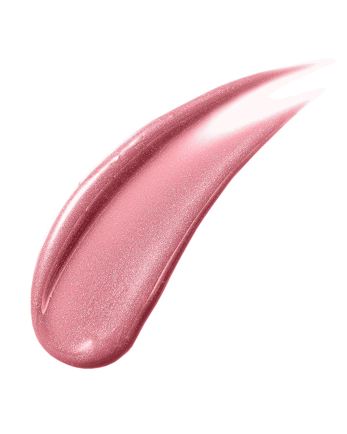 A smear of Gloss Bomb Universal Lip Luminizer in the shade Fu$$y on a white background.