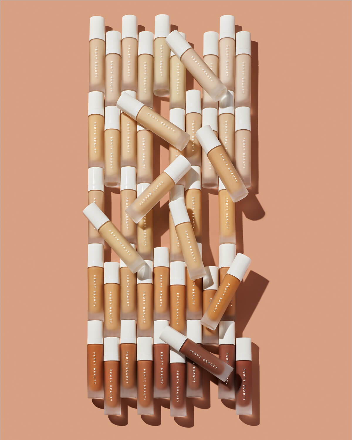 Editorial image displaying Pro Filt’r Soft Matte Longwear Foundation shade range.