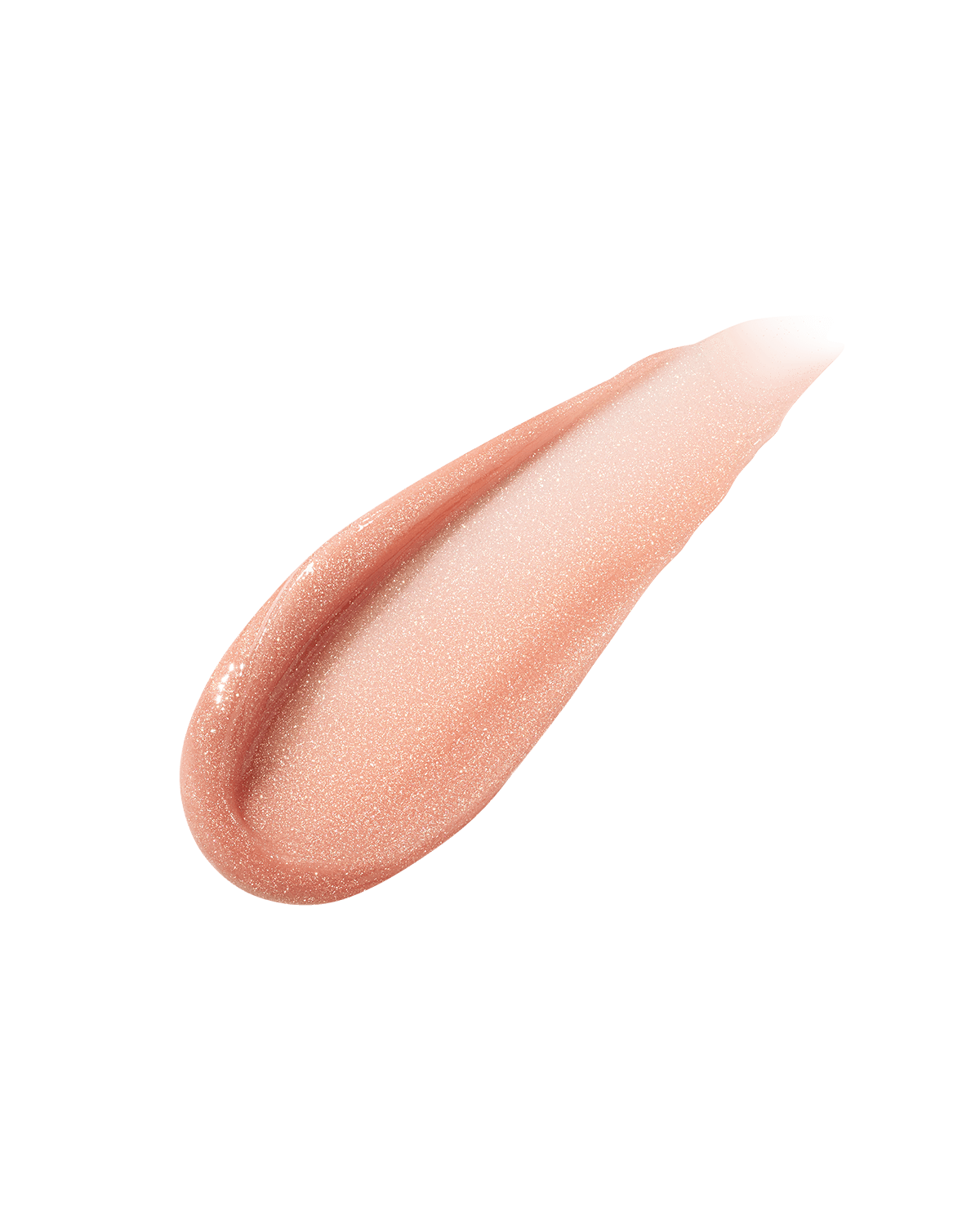 A smear of Gloss Bomb Universal Lip Luminizer in the shade Champ Stamp Fantasy on a white background.