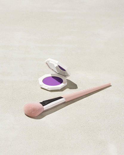 Cheeks Out Freestyle Cream Blush shown in shade Drama Cla$$ with Face Shaping Brush 125