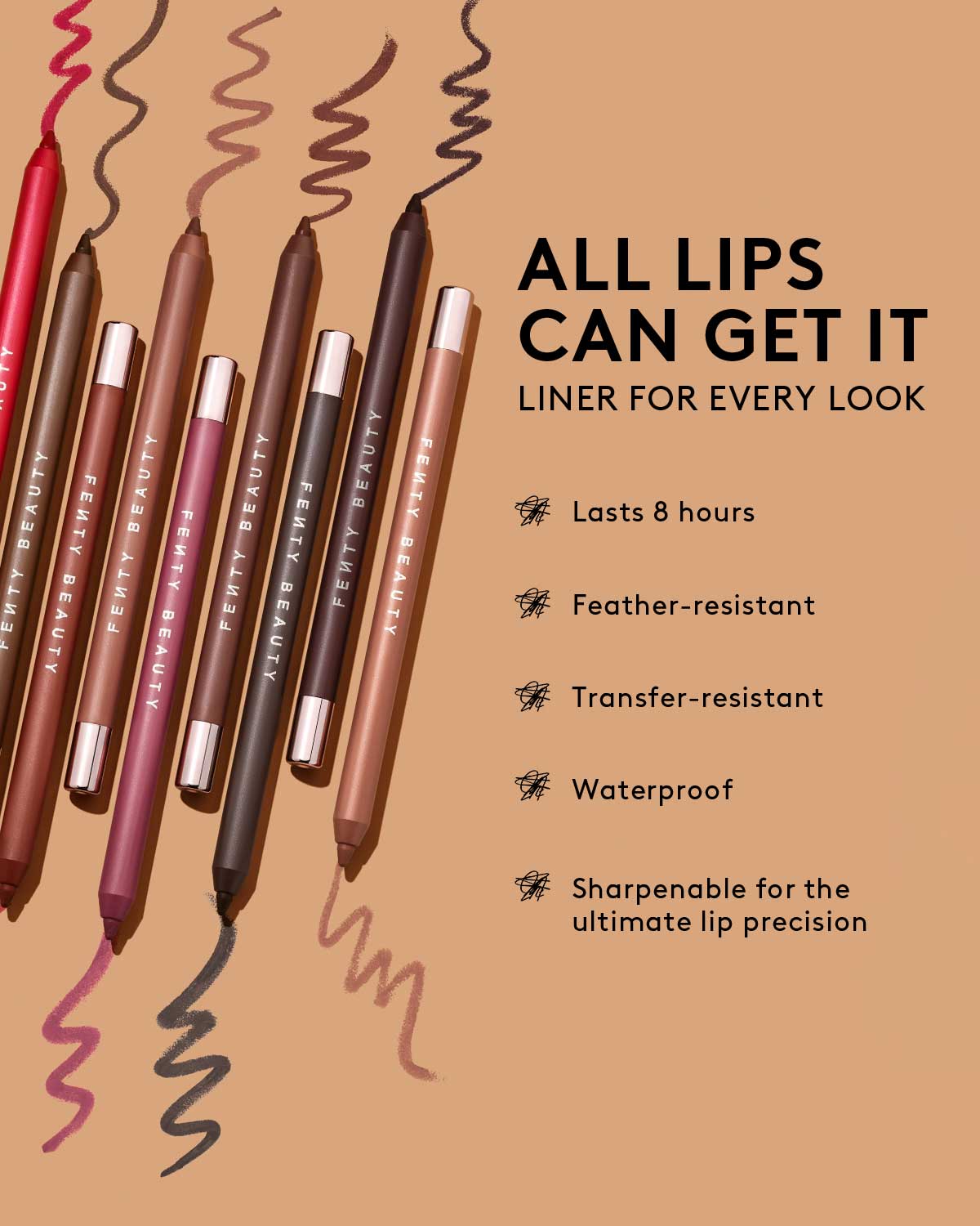 Trace'd Out Longwear Waterproof Pencil Lip Liner — Rose Amber
