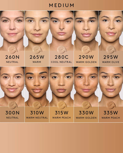 Model shade grid for medium skin tones.