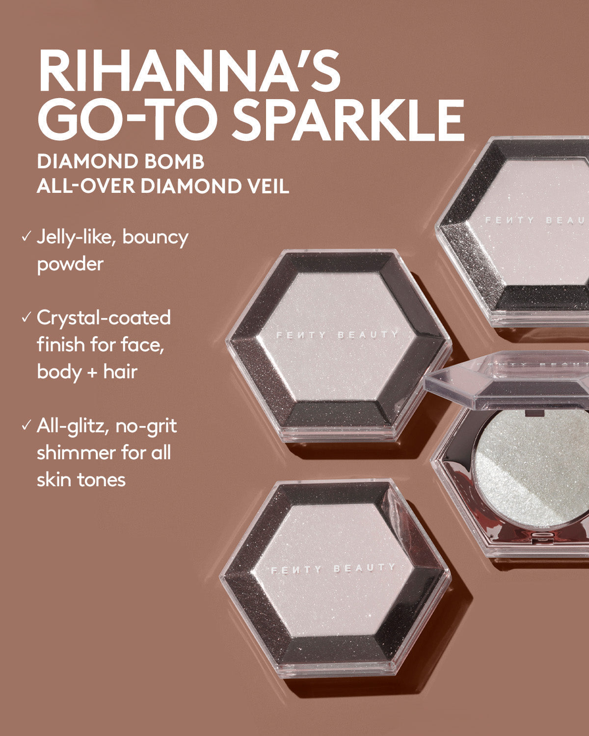 Diamond Bomb All-Over Diamond Veil — Rosé Rave
