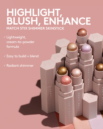Infographic highlighting benefits of match stix shimmer.