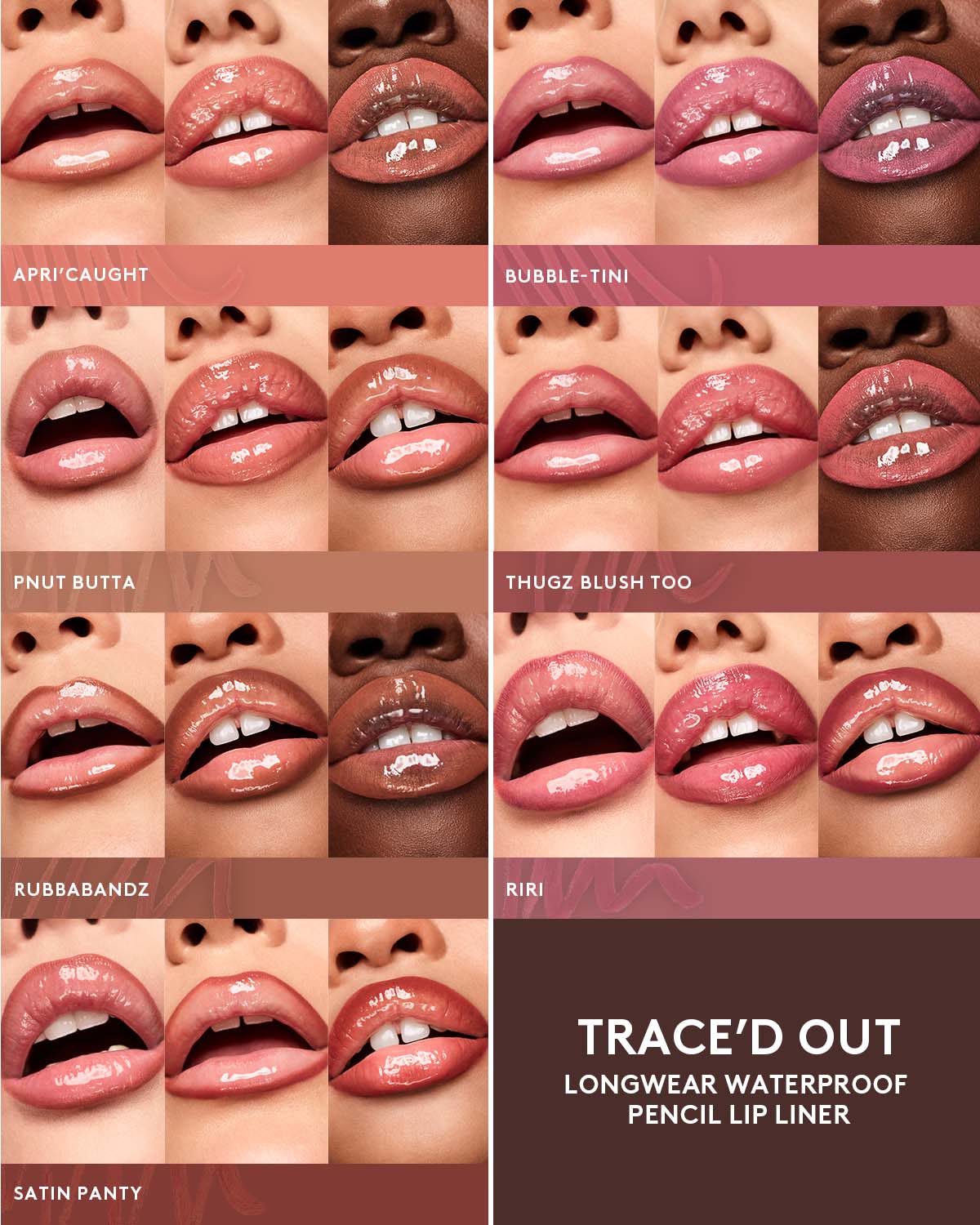 Trace'd Out Longwear Waterproof Pencil Lip Liner — Satin Panty