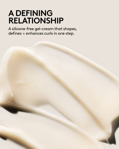 A silicone-free gel-cream that shapes, defines + enhances curls in one step.