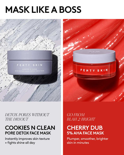 comparison chart comparing cookies n clean mask and cherry dub blah 2 bright face mask